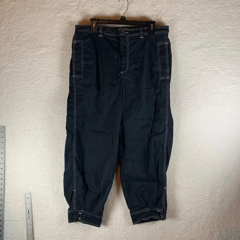 Maeve by Anthropologie Women's Cotton Stretch Black Casual Capri Pants Size‎ 14
